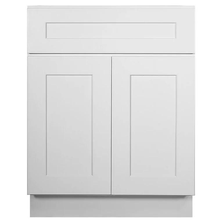 Builder-Grade-Frameless-White-Shaker-Cabinets-2-Door-1-Drawer-24-Inch-Base